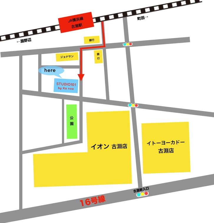 STUDIO 101 by ka noa 古淵校 Access Map